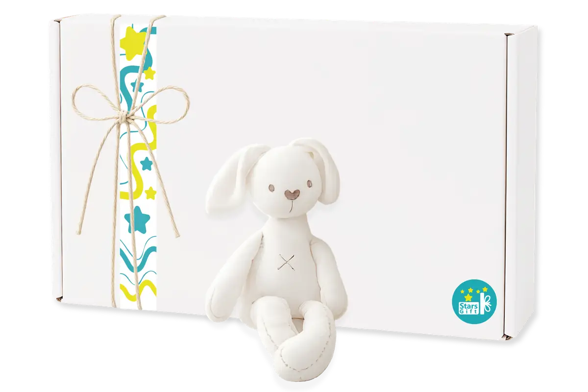 Caja de regalo para bebé recién nacido Stars Gift con ajuar y peluche de apego