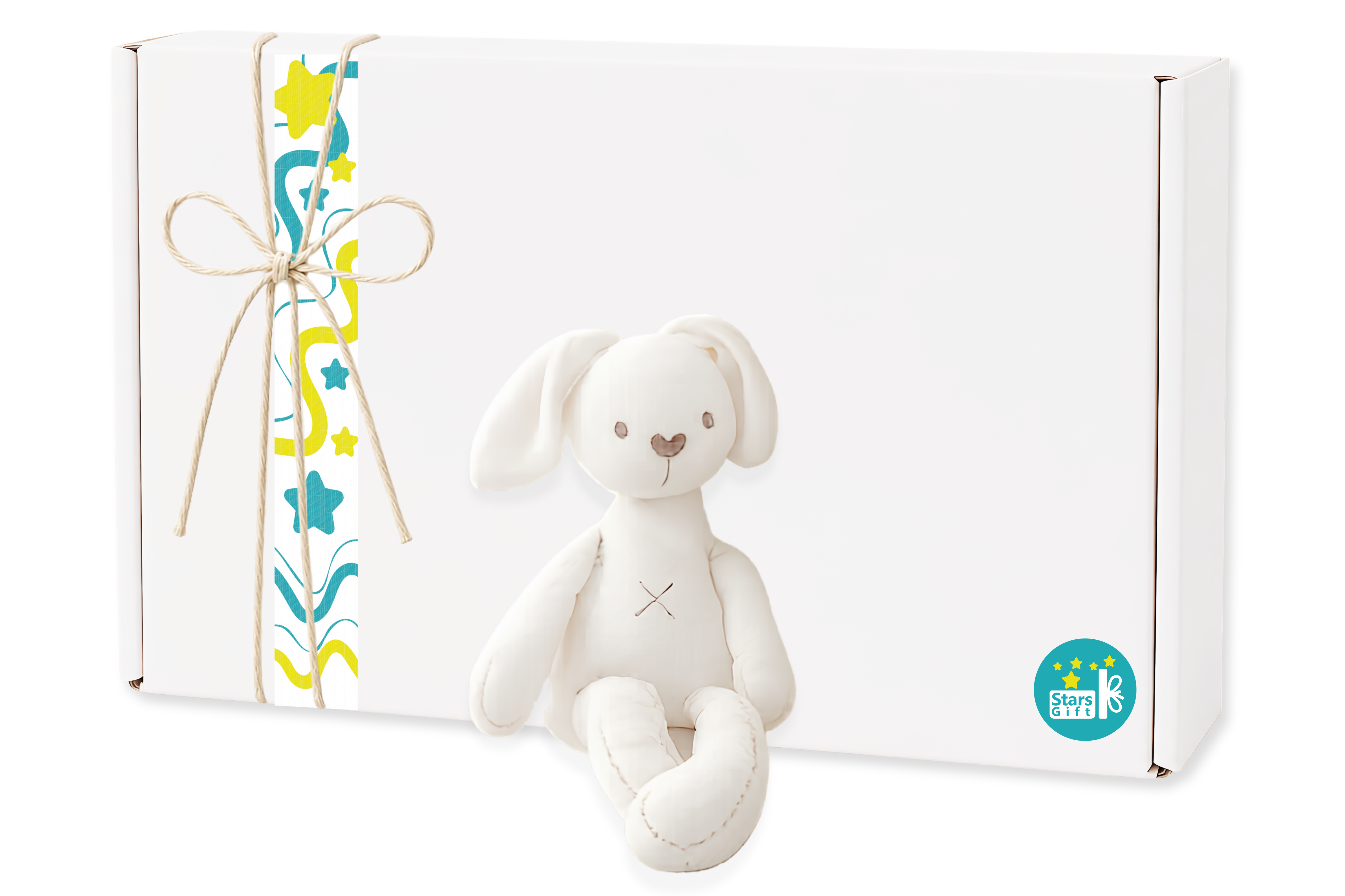 Caja de regalo para bebé recién nacido Stars Gift con ajuar y peluche de apego