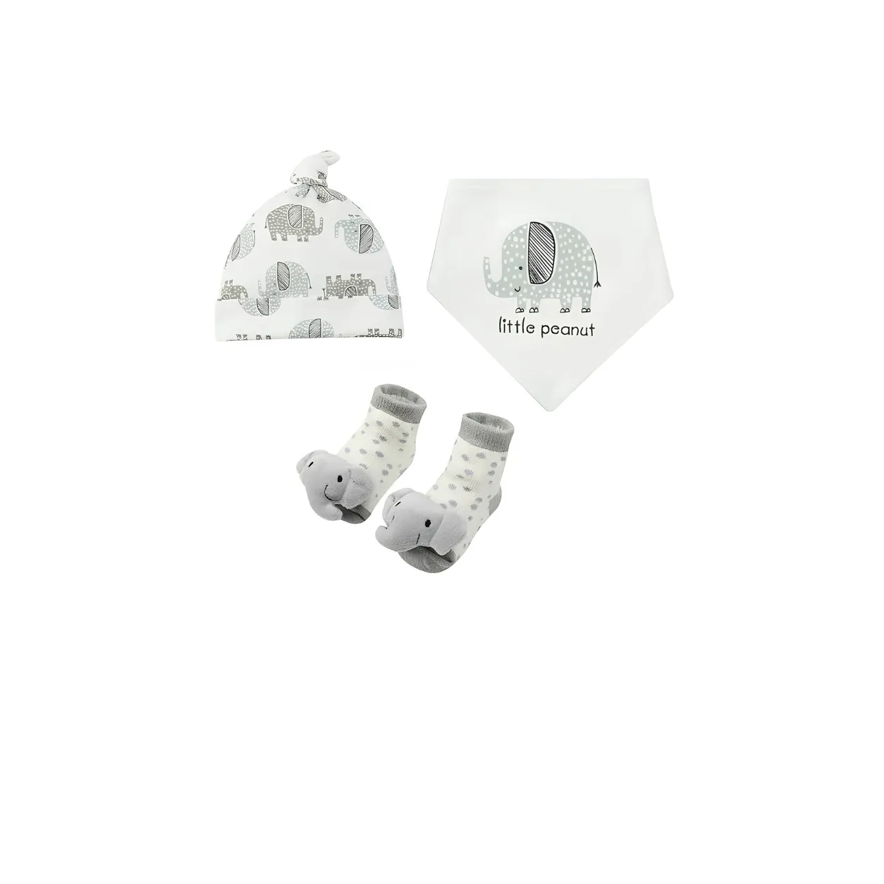 Accesorios para bebé presentados como regalo de nacimiento