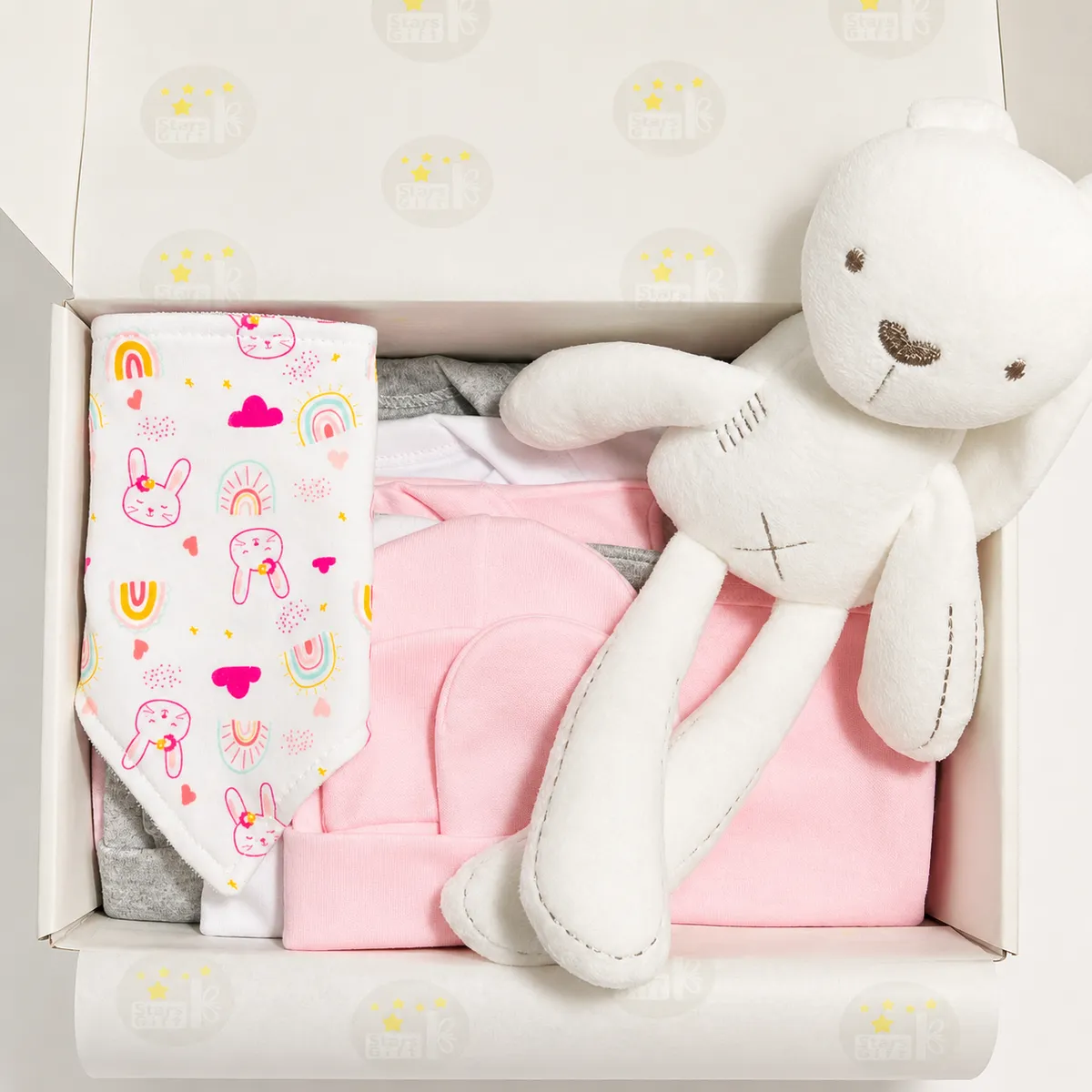 Cajita Premium Esencial Stars Gift para niña con conejo de apego