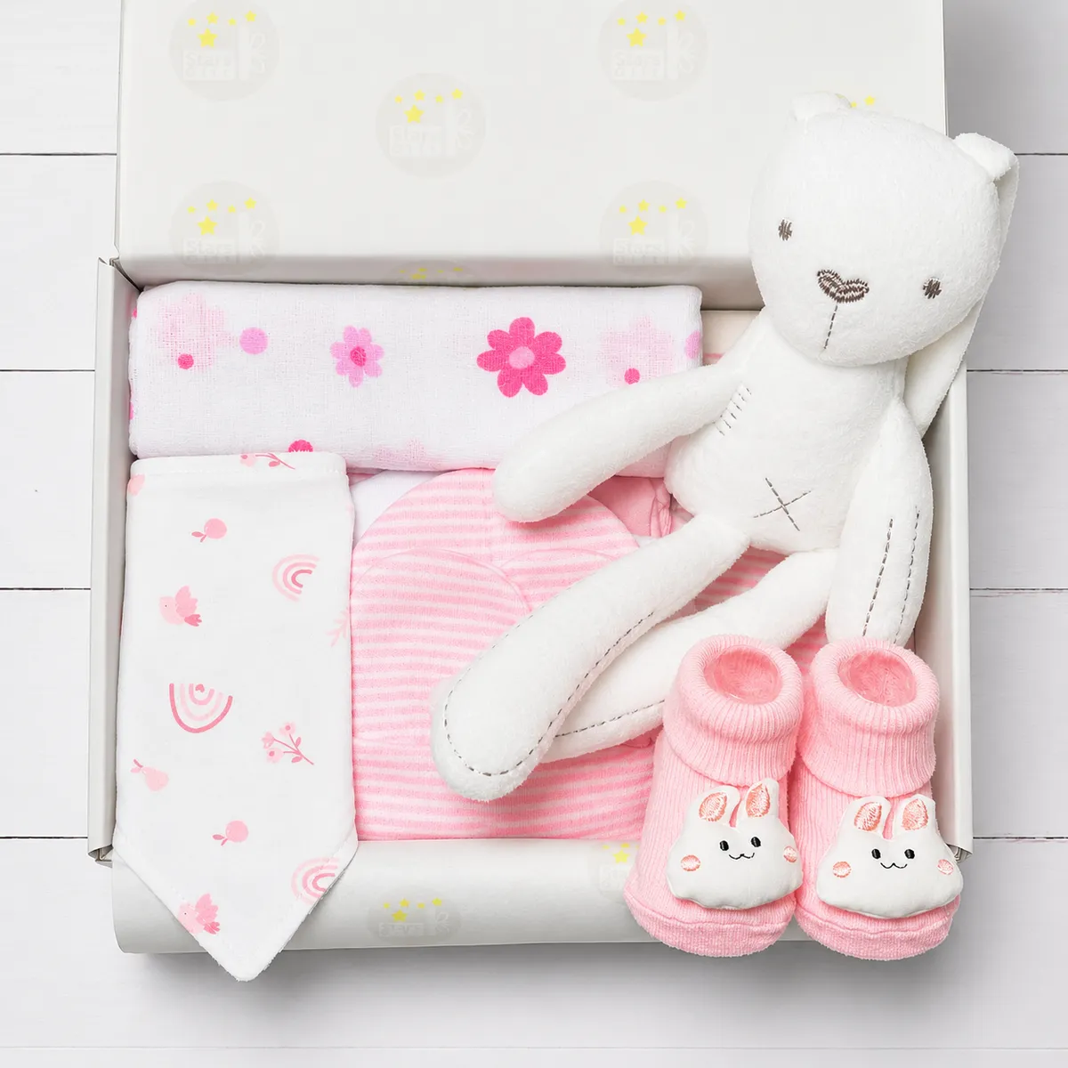 Cajita Premium Plus Stars Gift niño con peluche de apego