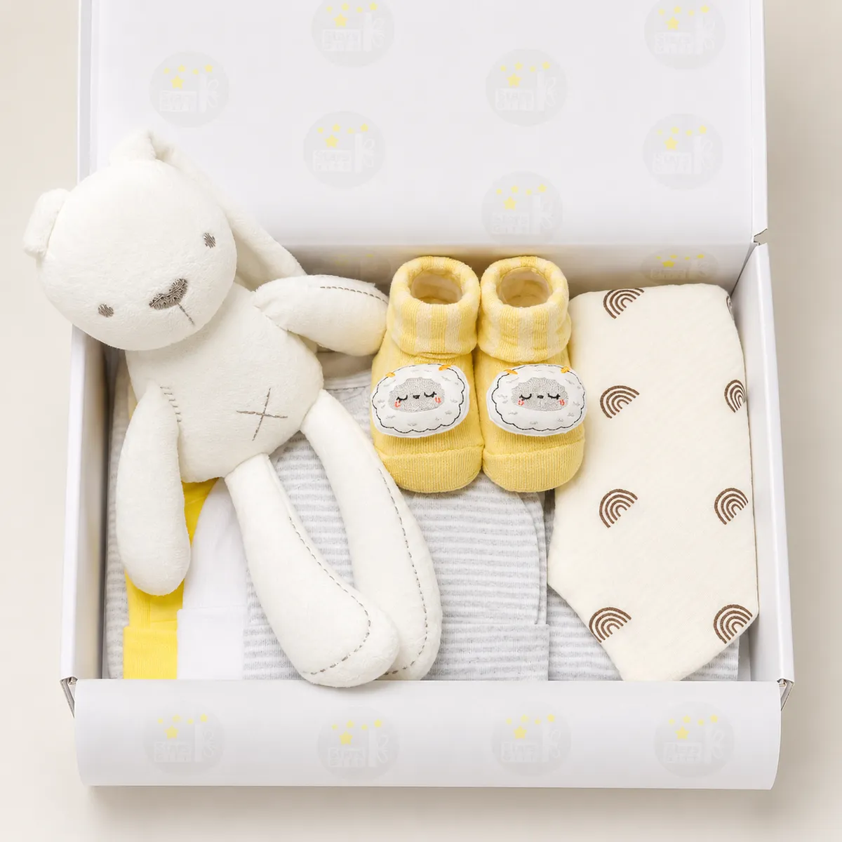 Cajita Premium Plus Stars Gift unisex con peluche de apego