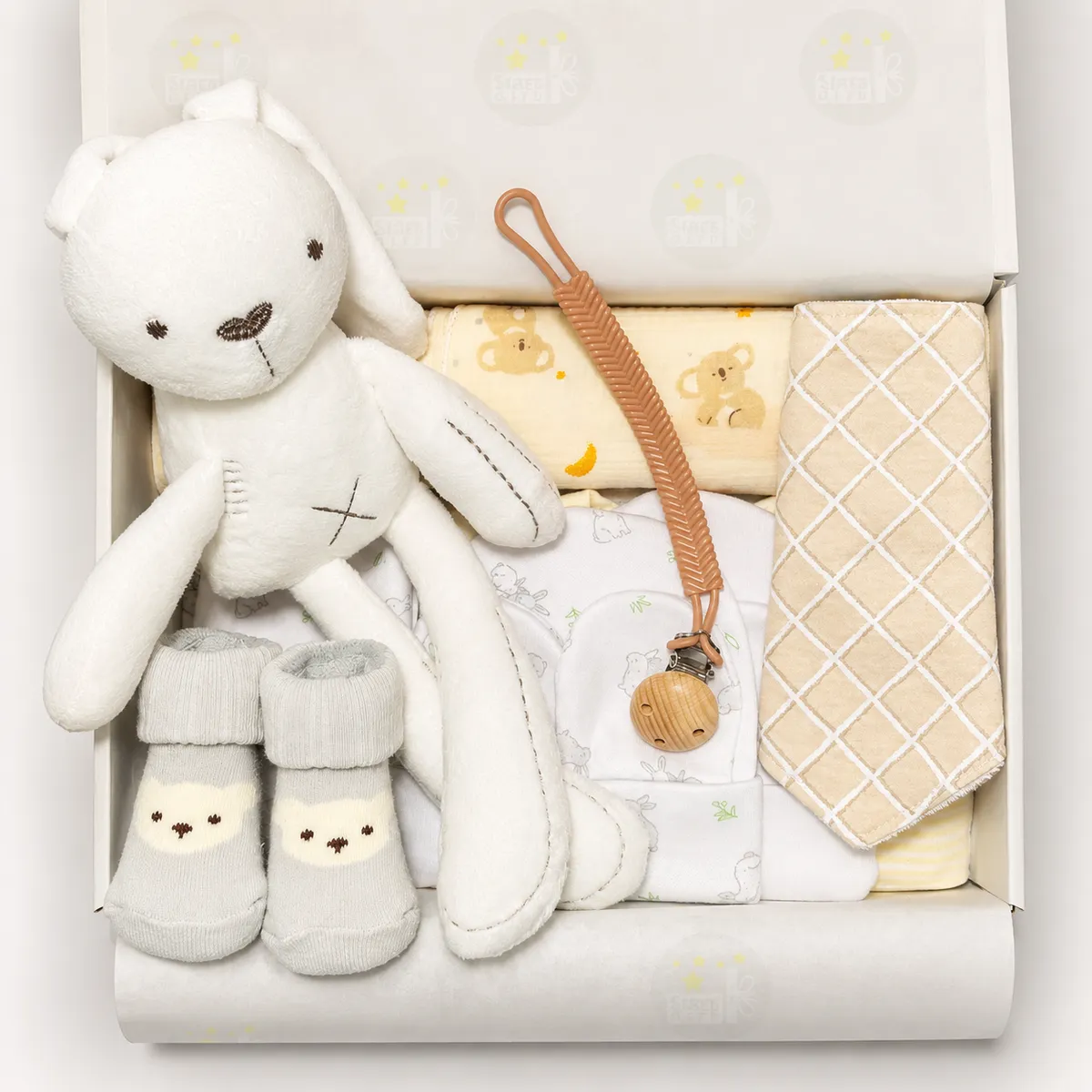 Cajita Premium Stars Stars Gift unisex con conejo de apego