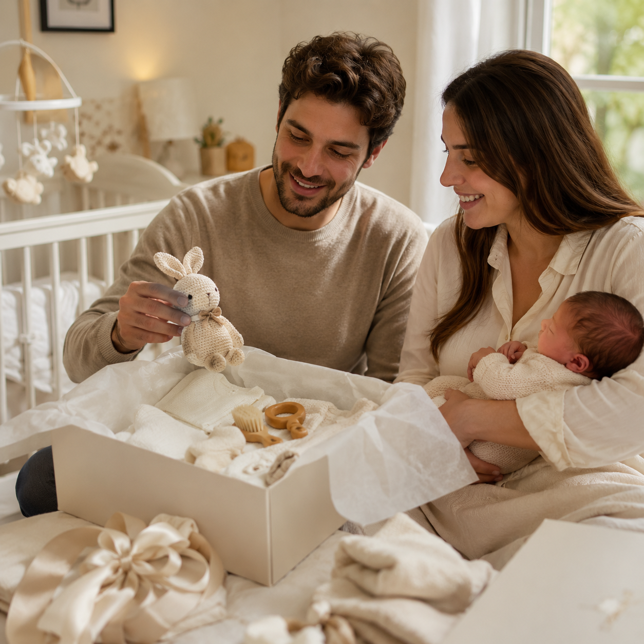 Caja Stars Gift preparada como regalo para un bebé recién nacido