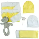 Doble ajuar neutro 0-3 meses - 10 piezas más osito sonajero