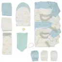 Triple ajuar "Estrellas Silver" 0 a 3 meses - 15 piezas más bandana