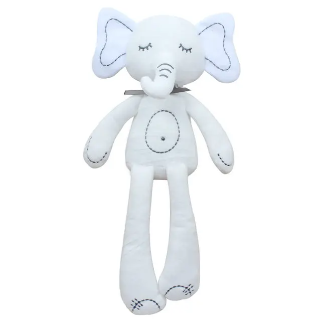 Suave elefante de peluche de apego para bebé de 43CM Blanco Unisex