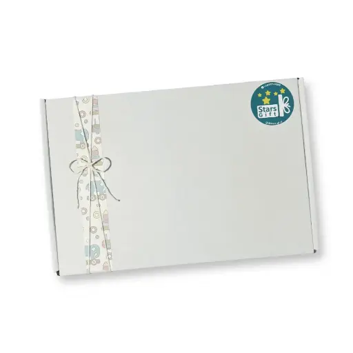 Caja regalo doble ajuar colores neutros