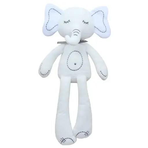 Suave elefante de peluche de apego para bebé de 43CM Blanco Unisex