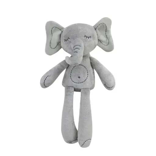 Suave elefante de peluche de apego para bebé de 43CM Gris Unisex